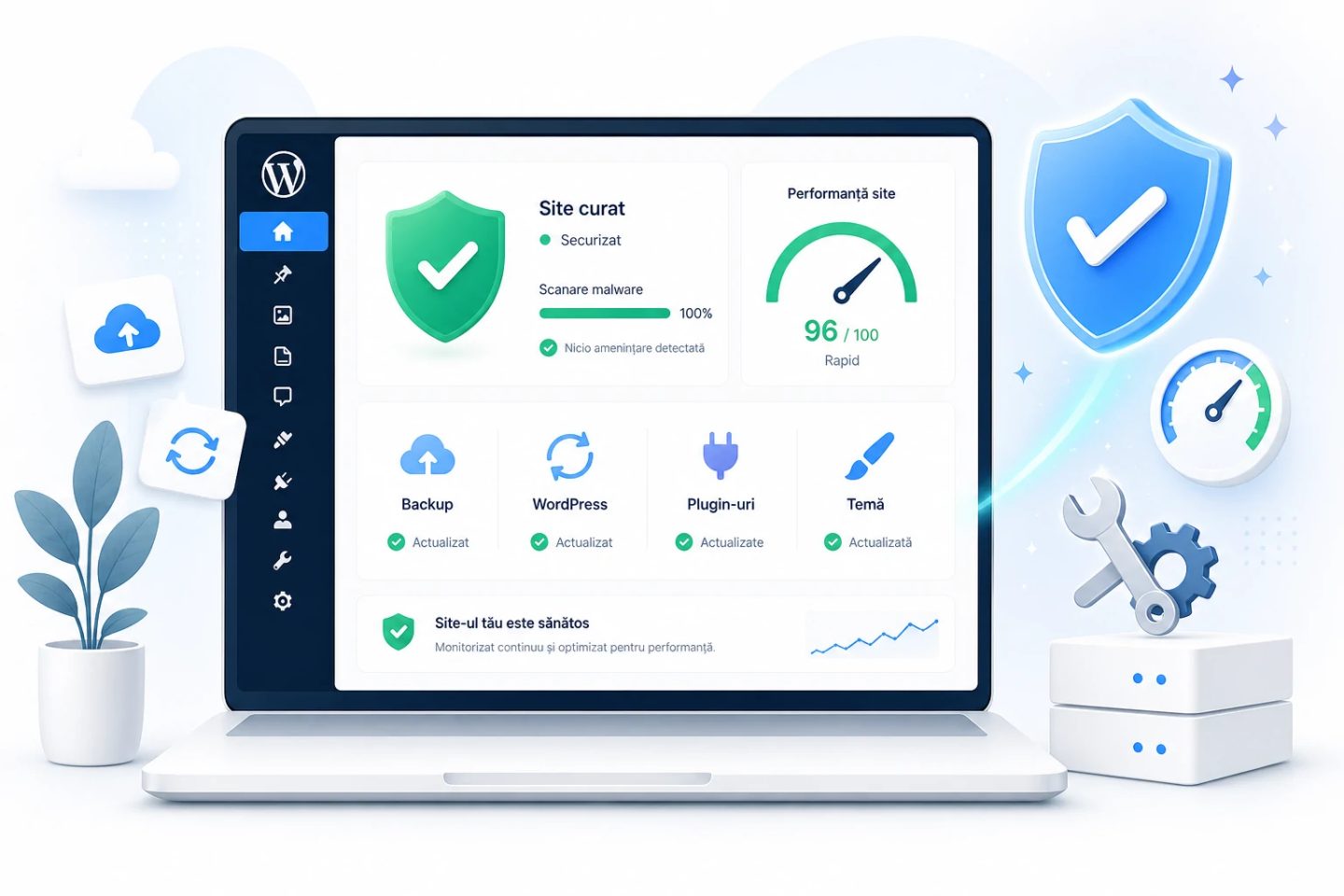 Servicii WordPress HOSTGATE — devirusare, optimizare și mentenanță