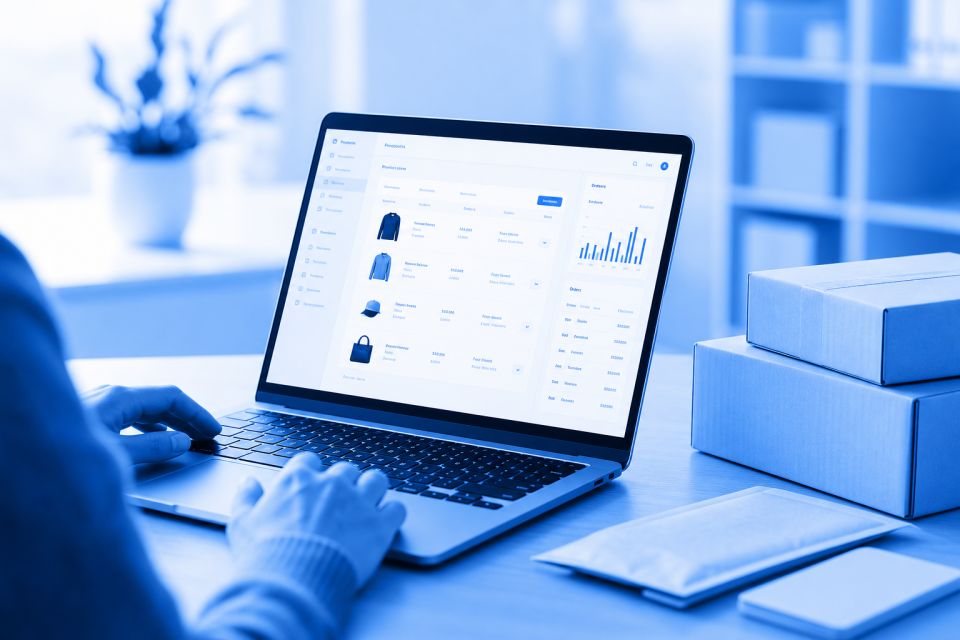 Administrare magazin online OpenCart pe laptop — găzduire HOSTGATE