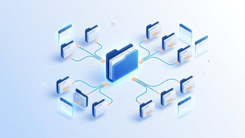 Reprezentare grafică a ierarhiei de domenii și subdomenii într-un panou de control cPanel